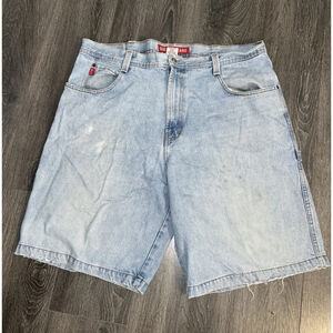 Guess VTG Cargo Shirts Mens 42 Light Wash Baggy Workwear D67-62W